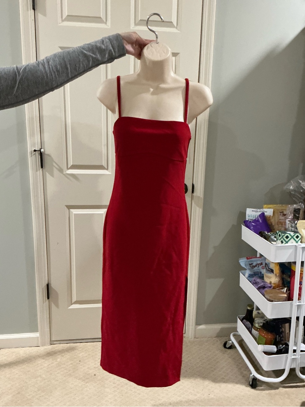 Hello Molly Red Slim Slip Midi Dress - NWT!!